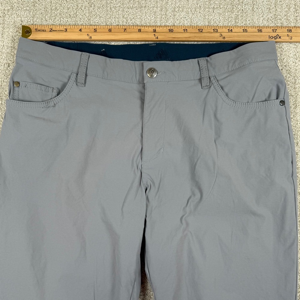 Adidas 365 Mens 34x32 (Actual 34x30) Gray Go-To 5 Pocket Tapered Fit Golf Pants - Picture 8 of 11